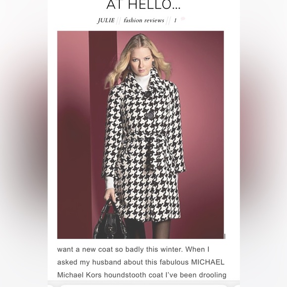 Michael Kors NWT LARGE HOUNDSTOOTH WRAP COAT 🖤🤍VERY RARE NWT COAT! - Picture 11 of 13